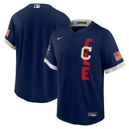 Men's Cleveland Guardians Blank Nike Navy 2021 MLB All-Star Game Replica Jersey
