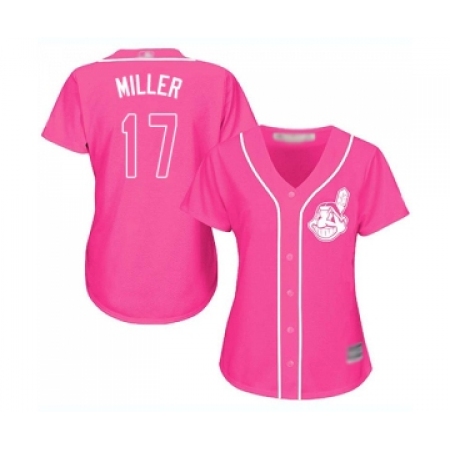 Women's Cleveland Guardians #17 Brad Miller Replica Pink Fashion Cool Base Baseball Jersey