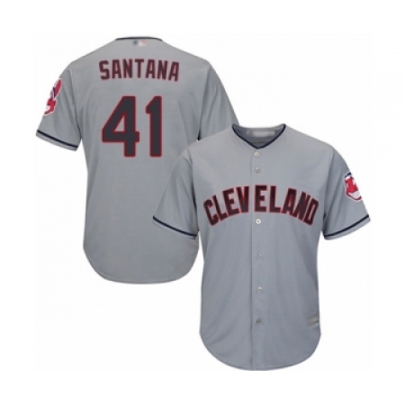 Youth Cleveland Guardians #41 Carlos Santana Authentic Grey Road Cool Base Baseball Jersey