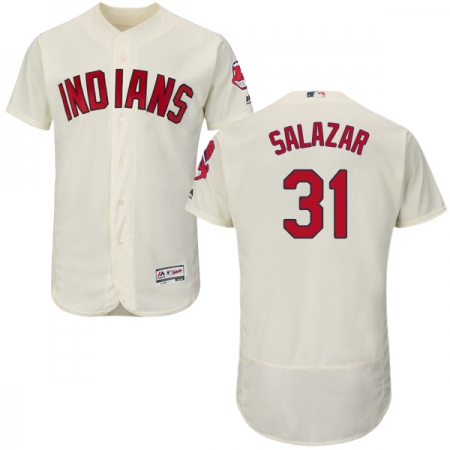 Men's Majestic Cleveland Guardians #31 Danny Salazar Cream Alternate Flex Base Authentic Collection MLB Jersey