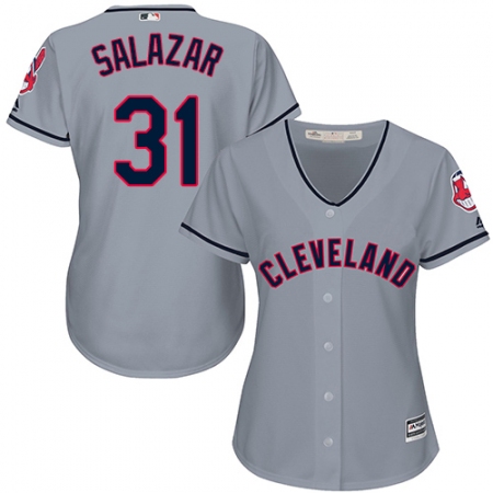 Women's Majestic Cleveland Guardians #31 Danny Salazar Authentic Grey Road Cool Base MLB Jersey