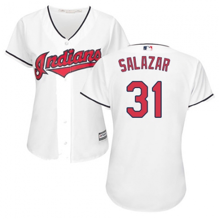 Women's Majestic Cleveland Guardians #31 Danny Salazar Authentic White Home Cool Base MLB Jersey