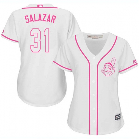 Women's Majestic Cleveland Guardians #31 Danny Salazar Replica White Fashion Cool Base MLB Jersey