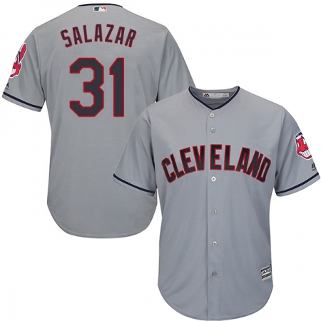 Youth Majestic Cleveland Guardians #31 Danny Salazar Replica Grey Road Cool Base MLB Jersey