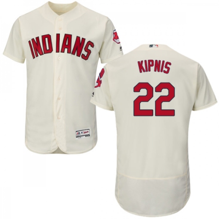 Men's Majestic Cleveland Guardians #22 Jason Kipnis Cream Alternate Flex Base Authentic Collection MLB Jersey