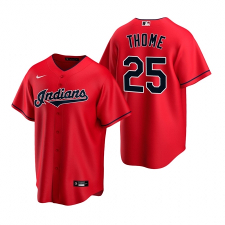 Men's Nike Cleveland Guardians #25 Jim Thome Red Alternate Stitched Baseball Jersey