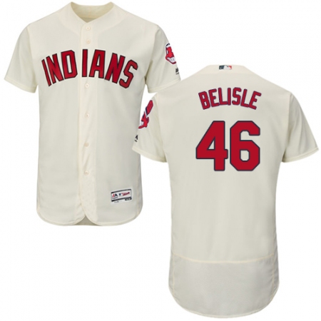 Men's Majestic Cleveland Guardians #46 Matt Belisle Cream Alternate Flex Base Authentic Collection MLB Jersey