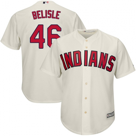 Men's Majestic Cleveland Guardians #46 Matt Belisle Replica Cream Alternate 2 Cool Base MLB Jersey
