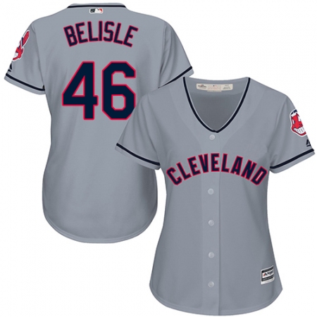 Women's Majestic Cleveland Guardians #46 Matt Belisle Authentic Grey Road Cool Base MLB Jersey