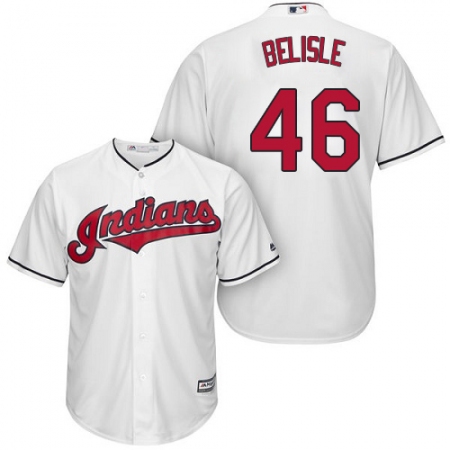 Youth Majestic Cleveland Guardians #46 Matt Belisle Replica White Home Cool Base MLB Jersey