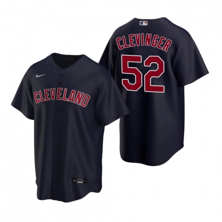 Men's Nike Cleveland Guardians #52 Mike Clevinger Navy Alternate Stitched Baseball Jersey