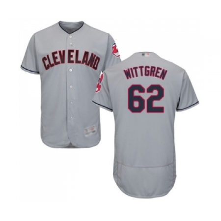 Men's Cleveland Guardians #62 Nick Wittgren Grey Road Flex Base Authentic Collection Baseball Jersey