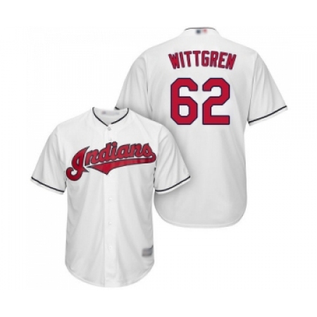 Men's Cleveland Guardians #62 Nick Wittgren Replica White Home Cool Base Baseball Jersey