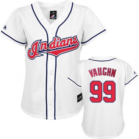 Women's Majestic Cleveland Guardians #99 Ricky Vaughn Replica White MLB Jersey