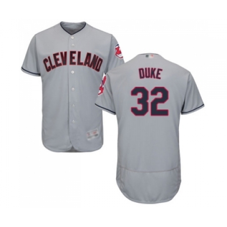 Men's Cleveland Guardians #32 Zach Duke Grey Road Flex Base Authentic Collection Baseball Jersey