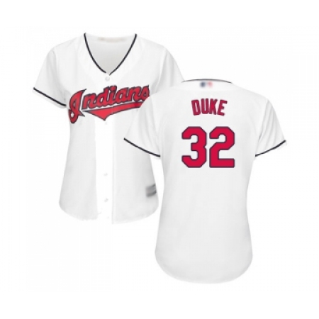 Women's Cleveland Guardians #32 Zach Duke Replica White Home Cool Base Baseball Jersey